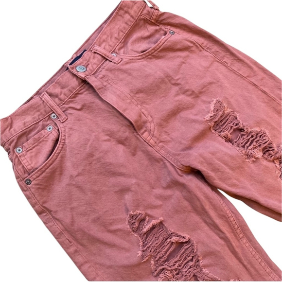 Women’s Aero 90's Baggy Ripped Jeans Coral Size 8 - Picture 5 of 8